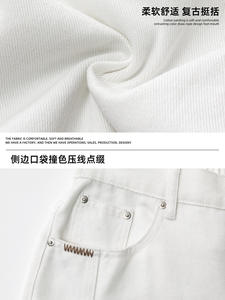 Shorts en jean vintage pour hommes, respirants, style cargo à empiècements latéraux, coupe ample, décontractés, 5 pouces, collection été 2026, streetwear, vente en gros - Product Image 4