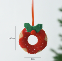Décorations de Noël en feutre, ornements faits main en laine en forme d'homme en pain d'épices, décorations de maison pour les fêtes