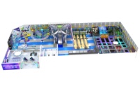 Parcours d'obstacles Ninja commercial pour enfants, centre de jeux, mur d'escalade, toboggans, équipement de terrain de jeu intérieur de luxe sur mesure