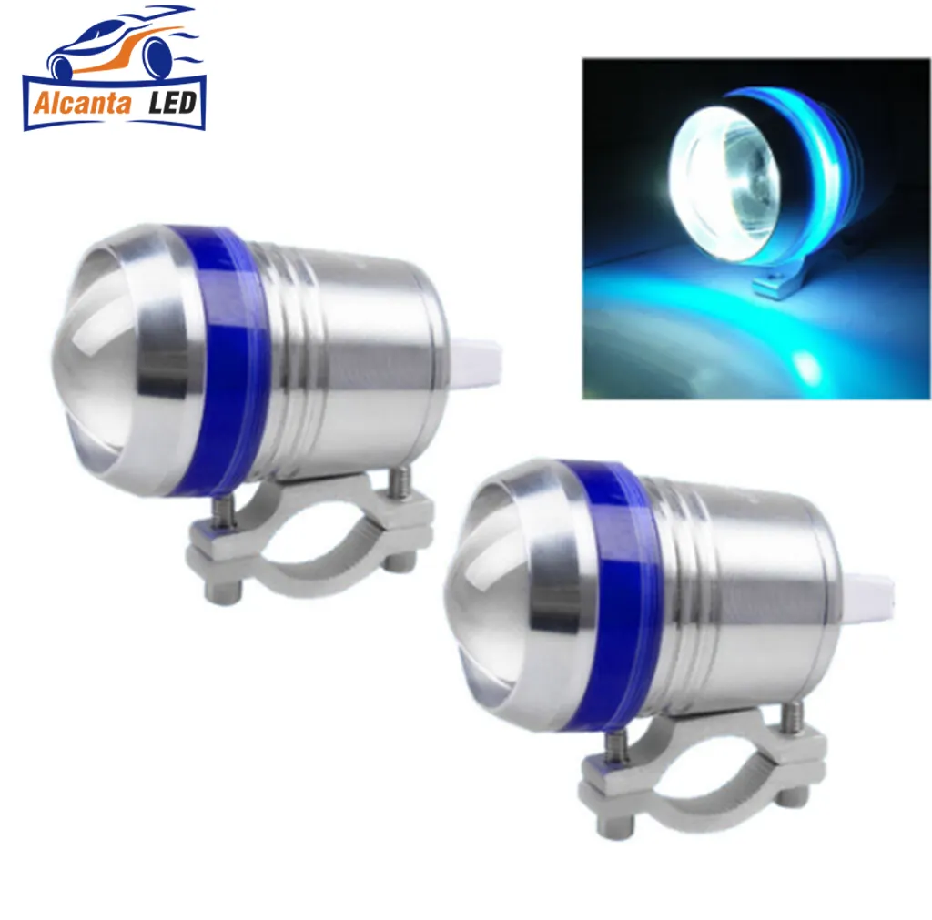 12V 30W Motorcycle Lamp U3 LED Driving Fog Spot Head light Angel Eye Lamp Waterproof Motor Bike Motorcycle Headlight