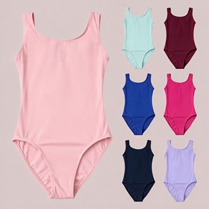 Justaucorps de ballet sans manches pour filles, justaucorps de danse extensible, justaucorps d'entraînement de gymnastique, style sous-vêtement - Product Image 1