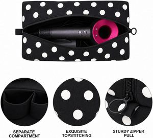 Sac de transport grande capacité à pois pour outils capillaires, pochette de rangement cosmétique de voyage compatible avec sèche-cheveux et <span class=keywords><strong>lisseur</strong></span> - Product Image 4