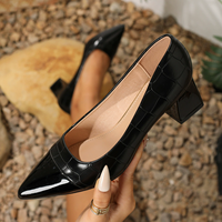 Escarpins Compensés à Talons Hauts et Épais Grande Taille 36-45, Chaussures de Soirée Anti-Dérapantes à Enfiler pour Femmes, Été et Automne