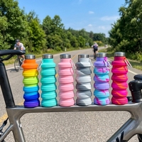 Bouteille d'eau pliable personnalisée en silicone pour le sport, les voyages, les activités de plein air, le camping et la randonnée
