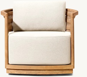 Ensemble de salon de jardin en teck Weather Teak, mobilier en bois, fauteuil pivotant Nusa Teak - Product Image 2