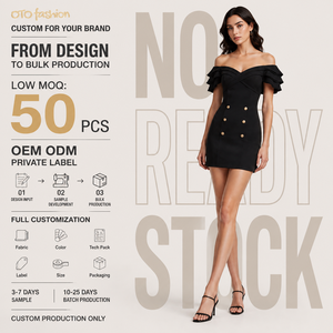 <span class=keywords><strong>Abito</strong></span> <span class=keywords><strong>Estivo</strong></span> 2026 alla Moda, Stile Socialite, con Spalle Scoperte, Scollo a V, Fascia sul Petto, Elastico, <span class=keywords><strong>Doppiopetto</strong></span>, Stile Bandage - Product Image 1