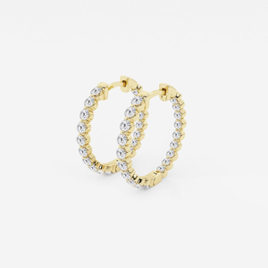 Pendientes de aro flotantes con diamante cultivado en laboratorio de 1 quilate, elegantes y brillantes, joyería fina minimalista de lujo para mujer - Product Image 6