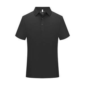 Men's White Polyester Polo Shirt Short Sleeve Solid Color Turn <b>Down</b> Collar Workwear Uniform Custom Logo Printing - Product Image 2