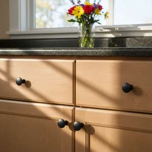 Pomo de Gabinete de <span class=keywords><strong>Zamak</strong></span> Negro Mate, Moderno, Ecológico, Fácil Instalación, Alta Calidad, para Cajones de Cómoda, Dormitorio, Cocina, Baño, Uso OEM - Product Image 3