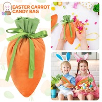 Sacs pochette à cordon en velours carotte orange personnalisés pour l'emballage de bonbons fête de Noël Halloween Pâques nouvel an