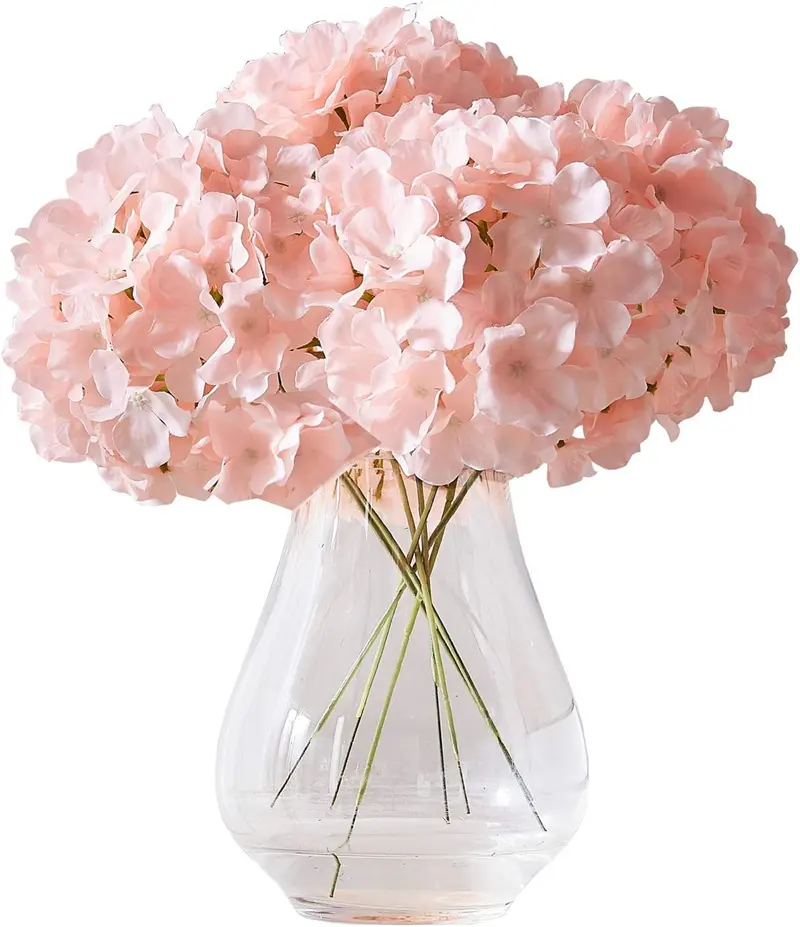 54 pétalos 17cm seda falsa rubor Rosa cabezas de hortensia flores artificiales para centros de mesa de boda Ramos DIY Floral