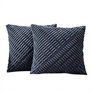 Nouvelle Arrivée Housse de Coussin de Luxe pour la Maison, en Velours Côtelé Tissé à Rayures Épaisses et Patchwork, Motif Écossais, pour Coussin de Dossier de Canapé, Douce - Product Image 2