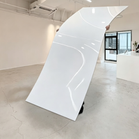 Panneau miroir en fibre de bambou massif brillant 5/8 mm, panneau décoratif en placage de bois de bambou carbonisé, panneau mural et de plafond 3D en PVC