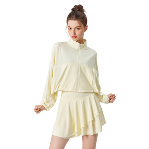Setelan rok jaket wanita, Logo kustom UPF 50 + rok jaket wanita terasa keren dengan kantong dalam elastis Y2k pakaian Badminton Golf tenis Set - Product Image 2