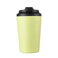 Mug de voyage personnalisé pour voiture, double paroi, 500 ml, en acier inoxydable, avec logo gratuit et couvercle rabattable