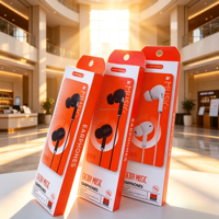 Écouteurs intra-auriculaires filaires économiques avec emballage personnalisé, casque stéréo à basses pour téléphone