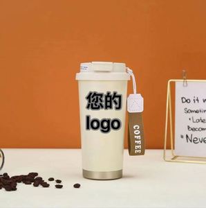 Taza de Café Promocional de Acero Inoxidable 316, Taza Aislada con Revestimiento Interior de Cerámica, Pajita, Logotipo Personalizado, Aislamiento Térmico de 6 a 12 Horas - Product Image 1