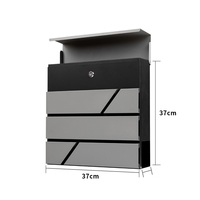 Boîte aux lettres murale élégante en métal, grande capacité, avec serrure à clé, durable, pour le courrier