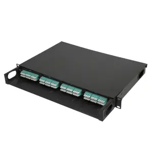 1U 19'' rack mount Sliding Fiber patch panel /ODF /FDF loaded with 4 sets MTP/MPO Cassette module