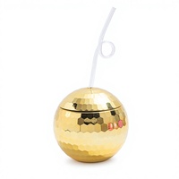 Gobelets boule disco avec pailles, 20 OZ, argentés, pour fêtes disco, décorations de fête d'anniversaire, enterrement de vie de jeune fille, boîte de nuit