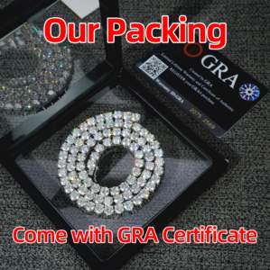 Bracelet <span class=keywords><strong>Tennis</strong></span> en Moissanite 3mm 4mm en Argent 925 Certifié GRA VVS, Stock USA - Product Image 5