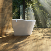 Ensemble de toilettes en céramique complet TEJJER avec bidet à chasse d'eau sans contact, LED et siphon