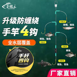 Tianheng Hand Rod Four <b>Hooks</b> Pre Tied Leader Double <b>Hooks</b> Anti Tangling Multi <b>Hook</b> Fishing <b>Hook</b> Set For Crucian <b>Carp</b> - Product Image 5