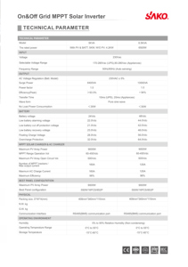 Inversor Sako de 5kw 24v a 220v, Onda Sinusoidal Pura, Inversor Híbrido de 5kva, Inversor <span class=keywords><strong>Solar</strong></span> MPPT de 160A, 5000w para Sistema <span class=keywords><strong>Solar</strong></span> - Product Image 6