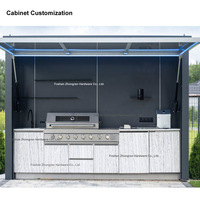 Ensemble de cuisine extérieure en acier inoxydable 304 avec barbecue à gaz GPL, facilement assemblable, pour club-house, jardin et maison