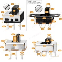Micro interrupteur à glissière Spdt 3 broches 5 Positions Mini Ss12f15 Ss12f44 1p2t 3mm 4mm 5mm 6mm petit terminal de montage sur carte PCB à bascule pour Arduino