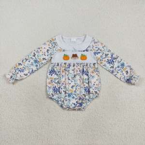 LR2216 RTS Infant Pink <b>bows</b> spooky smock Jumpsuit Long Sleeve Wholesale Romper for Kid <b>Baby</b> boy halloween romper - Product Image 5