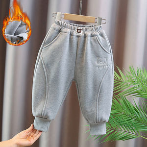 Inverno nuovi bambini pesanti <span class=keywords><strong>pantaloni</strong></span> in <span class=keywords><strong>pile</strong></span> tinta unita per bambini larghi Casual vestiti di lana per ragazzi ragazze con motivo a maglia - Product Image 4