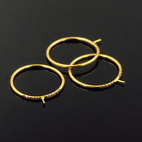 Luxus 14 Karat Gold gefüllt funkelnd halbfertigen Fingerring mit Micro Paved Clear Zircon und Blank Peg für Pearl Bead Einstellung