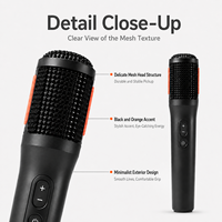 Ensemble de deux microphones sans fil portables, chargement USB-C, longue portée, suppression du bruit, en plastique, pour karaoké à domicile, soirées, scène, KTV