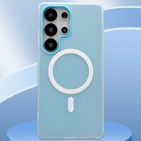 Coque de téléphone magnétique 2-en-1 en silicone gel pour S24/S25 Ultra/A56, finition mate, design couleur unie, résistante aux chutes