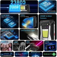 Unihertze Tank 3 Pro grande batterie téléphone robuste 16 + 512 Go 5G Smart Phone avec projecteur DLP intégré téléphone mobile Tank 3 Pro