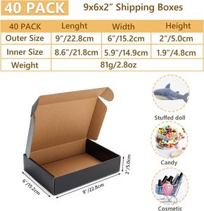 Tùy chỉnh 9x6x2 vận chuyển hộp, hộp các tông sóng màu đen cho bao bì Doanh Nghiệp Nhỏ gói hộp sóng - Product Image 2