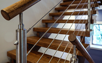 Système de garde-corps à câbles pour mezzanine sur mesure avec rail supérieur pour balcon intérieur de maison moderne, quincaillerie de main courante