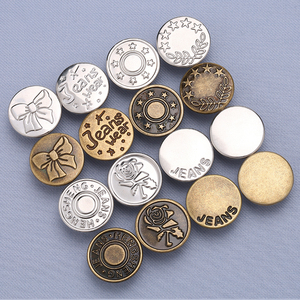 Usine OEM ODM Boutons en denim gravés en relief avec logo personnalisé Boutons et rivets en métal pour jeans pour vêtements - Product Image 5
