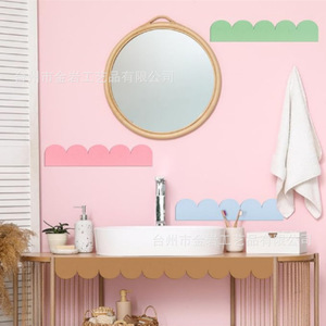 แผ่นไม้ตกแต่งสำหรับผนังบ้านและเฟอร์นิเจอร์ ของตกแต่ง DIY แผ่นไม้รูปพัดสำหรับตกแต่งขอบผนัง แบบโค้ง - Product Image 3