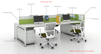 Uispair Mobilier de bureau moderne, Poste de travail 6 ou 8 places, Bureau de bureau populaire avec plateau en panneau de particules long, Table d'ordinateur de bureau
