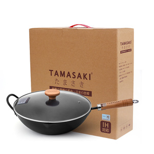 กระทะเหล็กทรงญี่ปุ่น ยี่ห้อ Tamasaki ก้นแบน ไม่เคลือบผิว ไม่ติดกระทะ สำหรับทำอาหารที่บ้าน ใช้ได้กับเตาแม่เหล็กไฟฟ้า - Product Image 1
