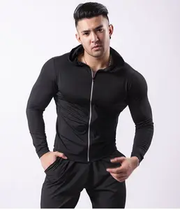 Long-sleeved fitness clothes men's tight-fitting quick-drying pro clothing outdoor training yoga running sweat sports clothing