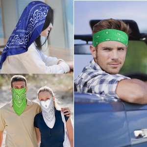 <span class=keywords><strong>Bandana</strong></span> Multifunzione Colorata all'Ingrosso Sciarpa Foulard Quadrata Personalizzata 100% Cotone con Stampa su Misura - Product Image 5