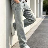 Pantalon cargo en jean vintage taille mi-haute, denim clair, idéal pour le quotidien, personnalisable