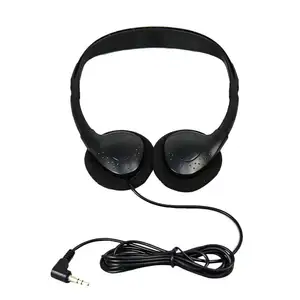 最便宜的一次性耳机有线耳机3.5毫米插头软耳罩音乐高保真游戏耳机