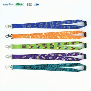 Premium Polyester Sublimation Printed Customized Lightweight Washable <b>ID</b> Card <b>Holder</b> <b>Lanyard</b> <b>with</b> Company Logo for School Events - Product Image 2