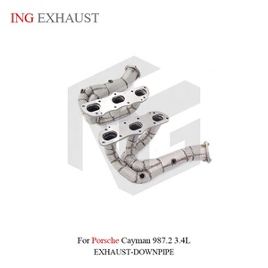 Colector de escape de <span class=keywords><strong>acero</strong></span> <span class=keywords><strong>inoxidable</strong></span> ING <span class=keywords><strong>con</strong></span> escudo térmico para Porsche Cayman 987.2 3.4L, mejora de rendimiento de montaje directo, venta al por mayor - Product Image 6