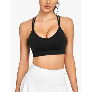 Sports <b>Bras</b> For Women Strappy Cross Back Medium Support Padded Workout <b>Bra</b> Yoga Fitness Running 3 Pack - Product Image 3