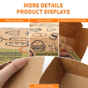 Dùng Một Lần Thức Ăn Nhanh Bao Bì Cho Gà Chiên Sushi Bánh Mì Kẹp Bánh Mì Kraft Giấy Takeaway Hộp Ăn Trưa Dập In Cho Nhà Hàng - Product Image 4